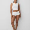 Nahtloses, geripptes, kurzes Tanktop