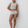 Nahtloses, geripptes, kurzes Tanktop