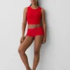 Nahtloses, geripptes, kurzes Tanktop