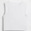 Nahtloses, geripptes, kurzes Tanktop