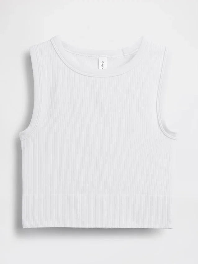 Nahtloses, geripptes, kurzes Tanktop