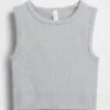 Nahtloses, geripptes, kurzes Tanktop