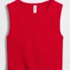 Nahtloses, geripptes, kurzes Tanktop