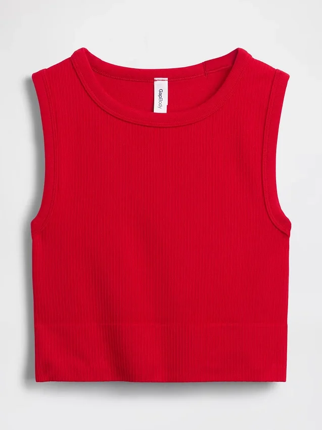 Nahtloses, geripptes, kurzes Tanktop