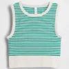 Nahtloses, geripptes, kurzes Tanktop