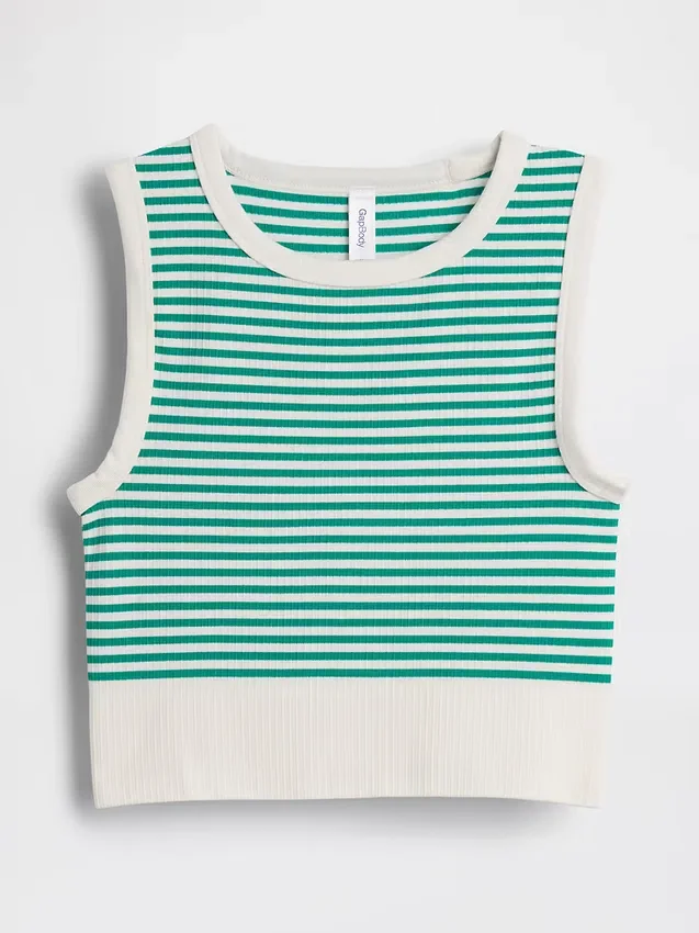 Nahtloses, geripptes, kurzes Tanktop