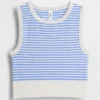 Nahtloses, geripptes, kurzes Tanktop