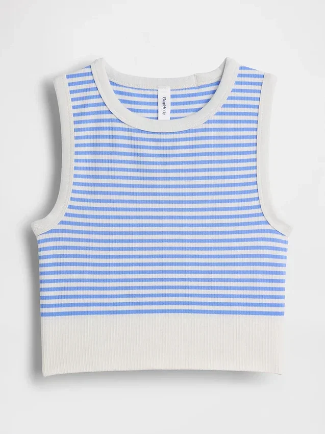 Nahtloses, geripptes, kurzes Tanktop