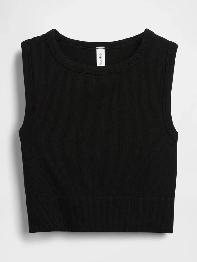 Nahtloses, geripptes, kurzes Tanktop