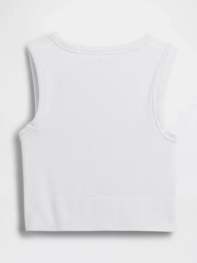 Nahtloses, geripptes, kurzes Tanktop