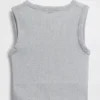 Nahtloses, geripptes, kurzes Tanktop