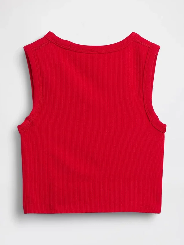 Nahtloses, geripptes, kurzes Tanktop