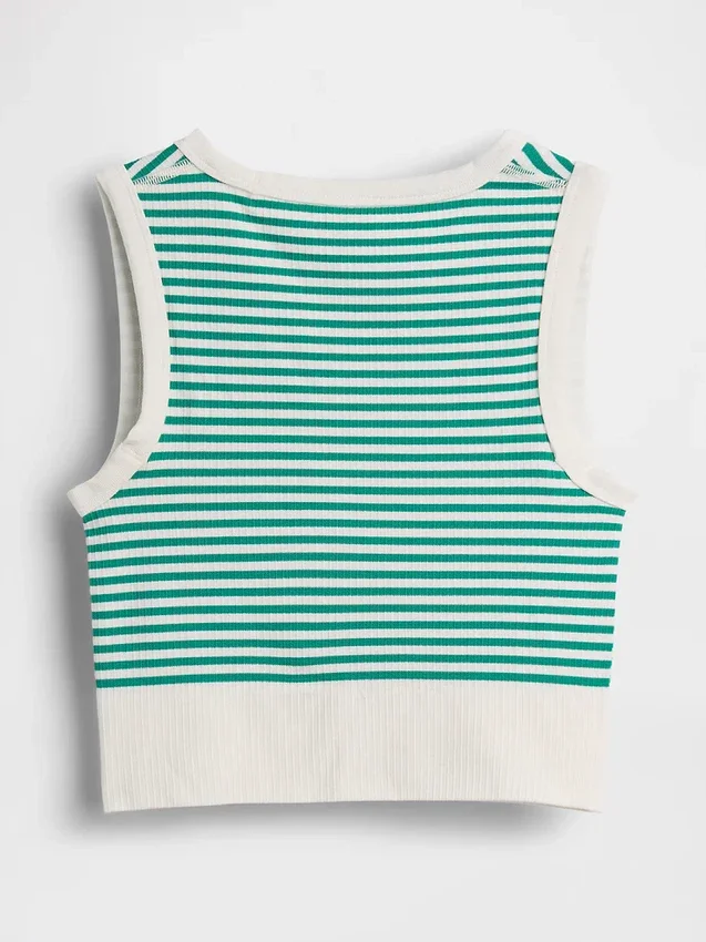 Nahtloses, geripptes, kurzes Tanktop