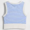 Nahtloses, geripptes, kurzes Tanktop