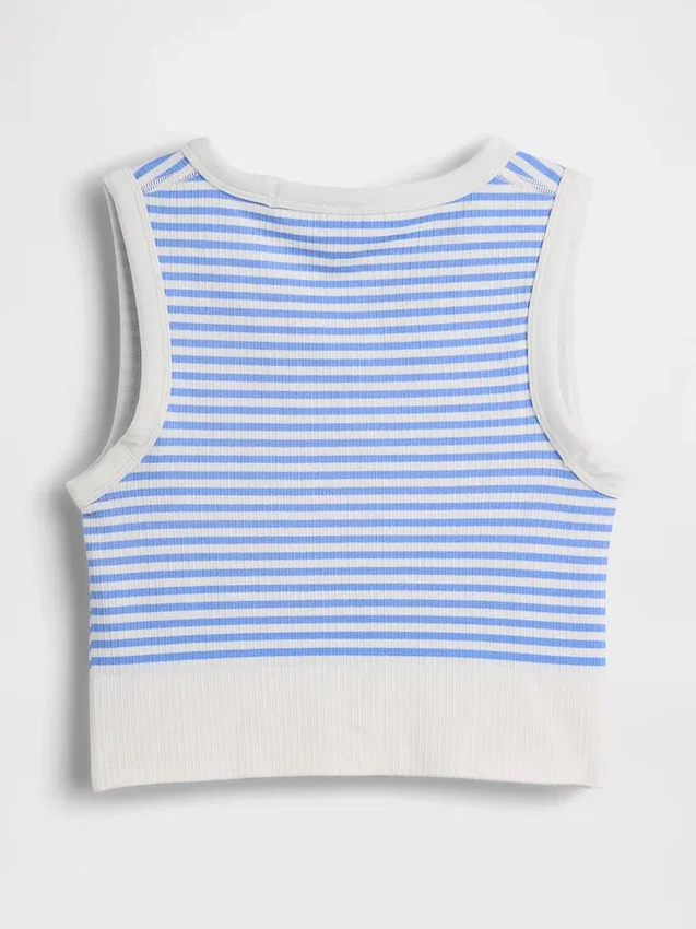 Nahtloses, geripptes, kurzes Tanktop