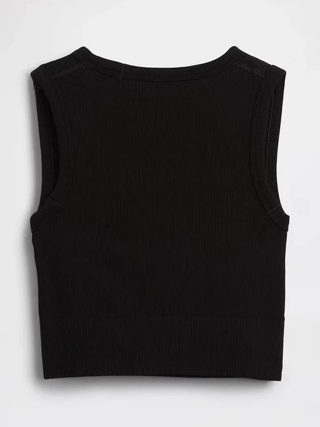 Nahtloses, geripptes, kurzes Tanktop