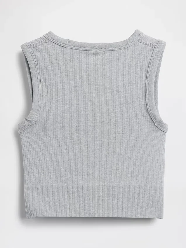 Nahtloses, geripptes, kurzes Tanktop