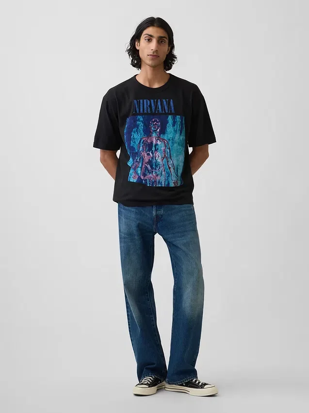 Nirvana Heavyweight Crop-T-Shirt mit Grafik