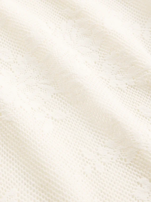 Oberteil aus Mesh mit floraler Spitze