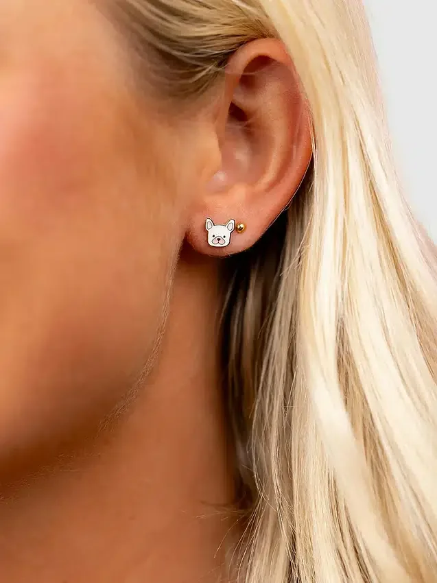Ohrstecker mit Schraubverschluss „Hund“