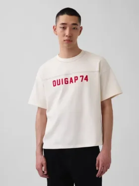 Ouigap Schweres Crop-T-Shirt mit Logo