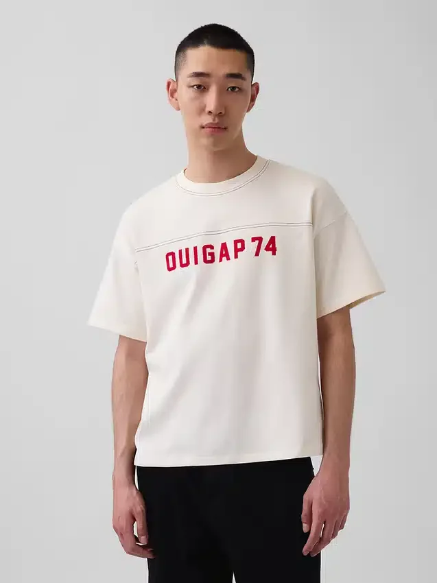 Ouigap Schweres Crop-T-Shirt mit Logo