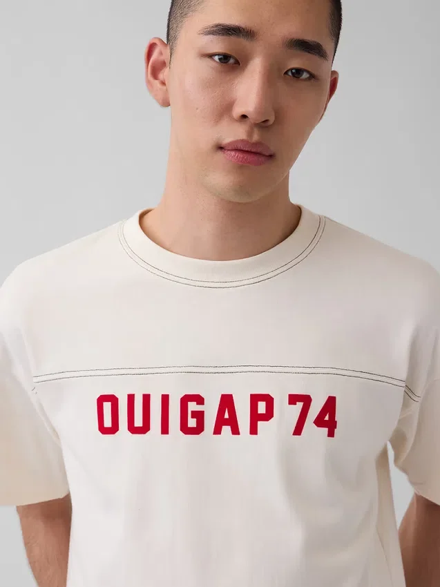 Ouigap Schweres Crop-T-Shirt mit Logo