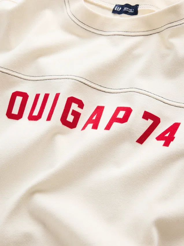 Ouigap Schweres Crop-T-Shirt mit Logo