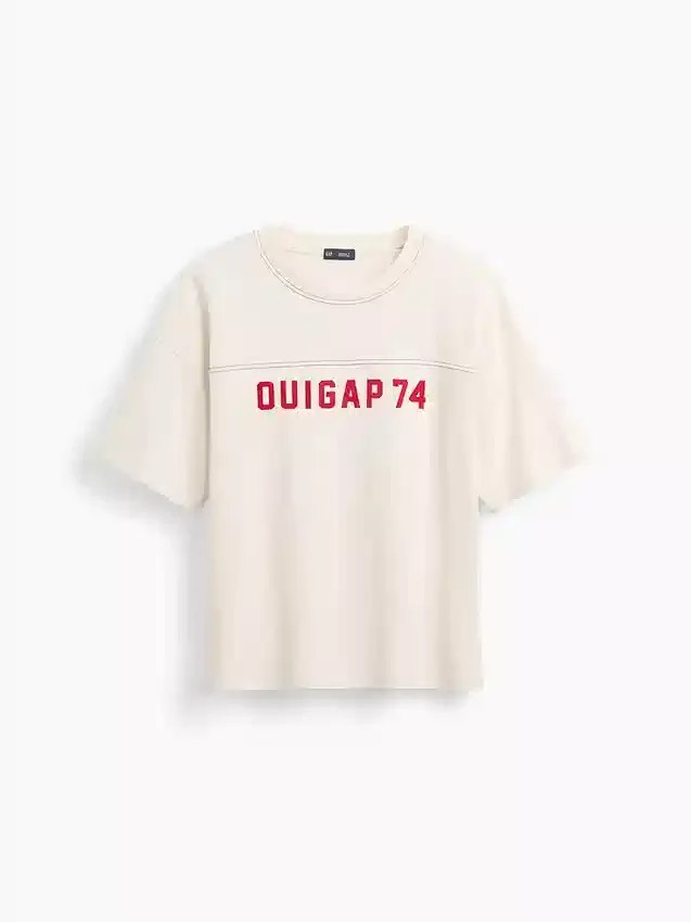Ouigap Schweres Crop-T-Shirt mit Logo