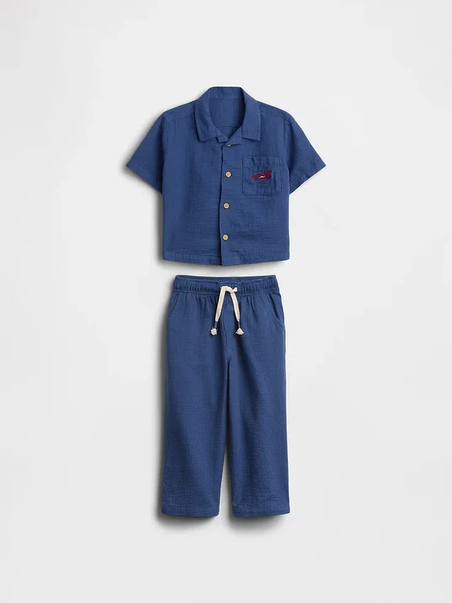 Outfit-Set aus Baumwollgaze für Baby & Kleinkind