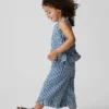 Outfit-Set für Baby & Kleinkind aus Gingham-Denim mit Rüschen am Saum