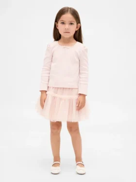 Outfit-Set für Baby & Kleinkind aus Rippstrick und Tüll
