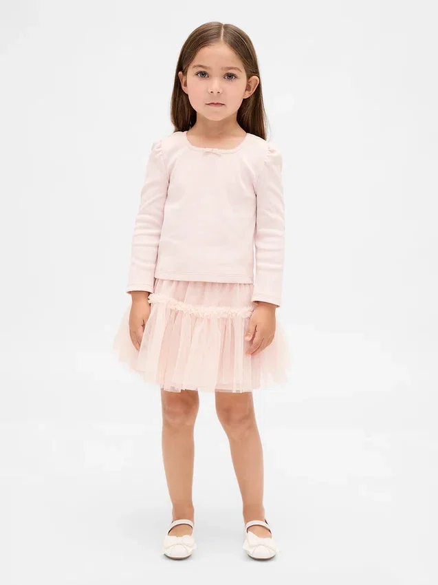 Outfit-Set für Baby & Kleinkind aus Rippstrick und Tüll