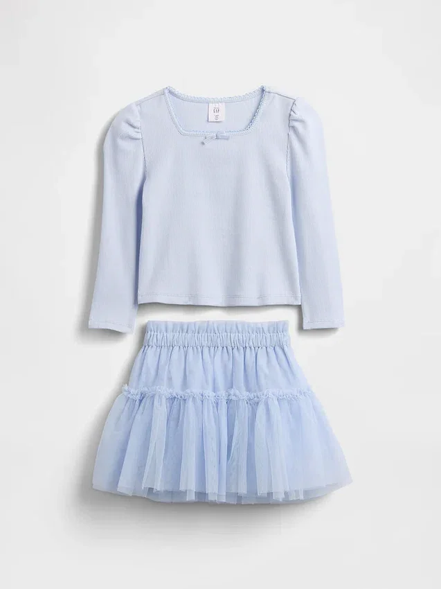 Outfit-Set für Baby & Kleinkind aus Rippstrick und Tüll