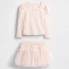 Outfit-Set für Baby & Kleinkind aus Rippstrick und Tüll