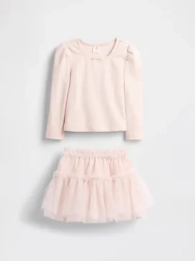 Outfit-Set für Baby & Kleinkind aus Rippstrick und Tüll