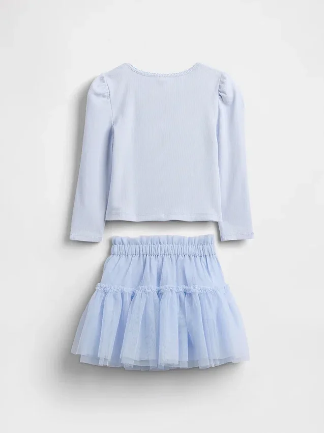 Outfit-Set für Baby & Kleinkind aus Rippstrick und Tüll