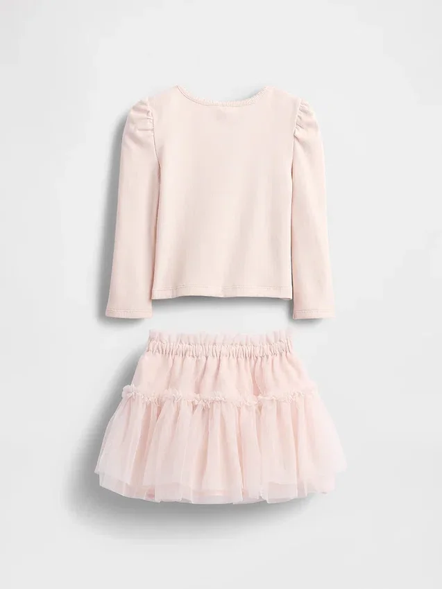 Outfit-Set für Baby & Kleinkind aus Rippstrick und Tüll