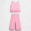 Outfit-Set für Baby & Kleinkind mit Lochstickerei und Rüschen