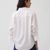 Oversize-Bluse aus Bio-Baumwollpopeline mit gerafften Ärmeln