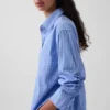 Oversize-Bluse aus Bio-Baumwollpopeline mit gerafften Ärmeln