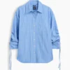 Oversize-Bluse aus Bio-Baumwollpopeline mit gerafften Ärmeln