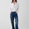Oversize-Crop-Hemd aus Bio-Baumwollpopeline