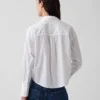 Oversize-Crop-Hemd aus Bio-Baumwollpopeline