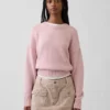 Oversize-Crop-Pullover aus 100 % Baumwolle