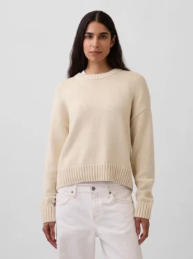 Oversize-Crop-Pullover aus 100 % Baumwolle
