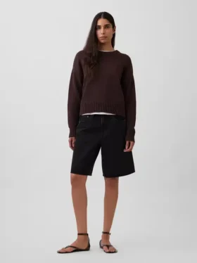 Oversize-Crop-Pullover aus 100 % Baumwolle