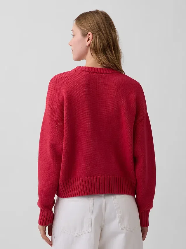 Oversize-Crop-Pullover aus 100 % Baumwolle