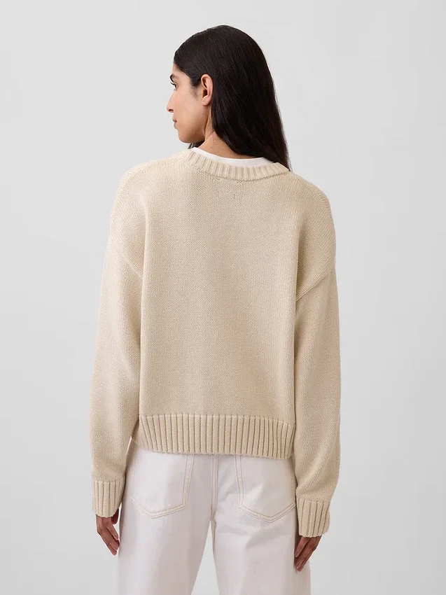 Oversize-Crop-Pullover aus 100 % Baumwolle