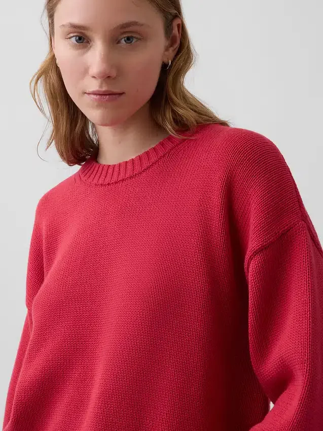 Oversize-Crop-Pullover aus 100 % Baumwolle